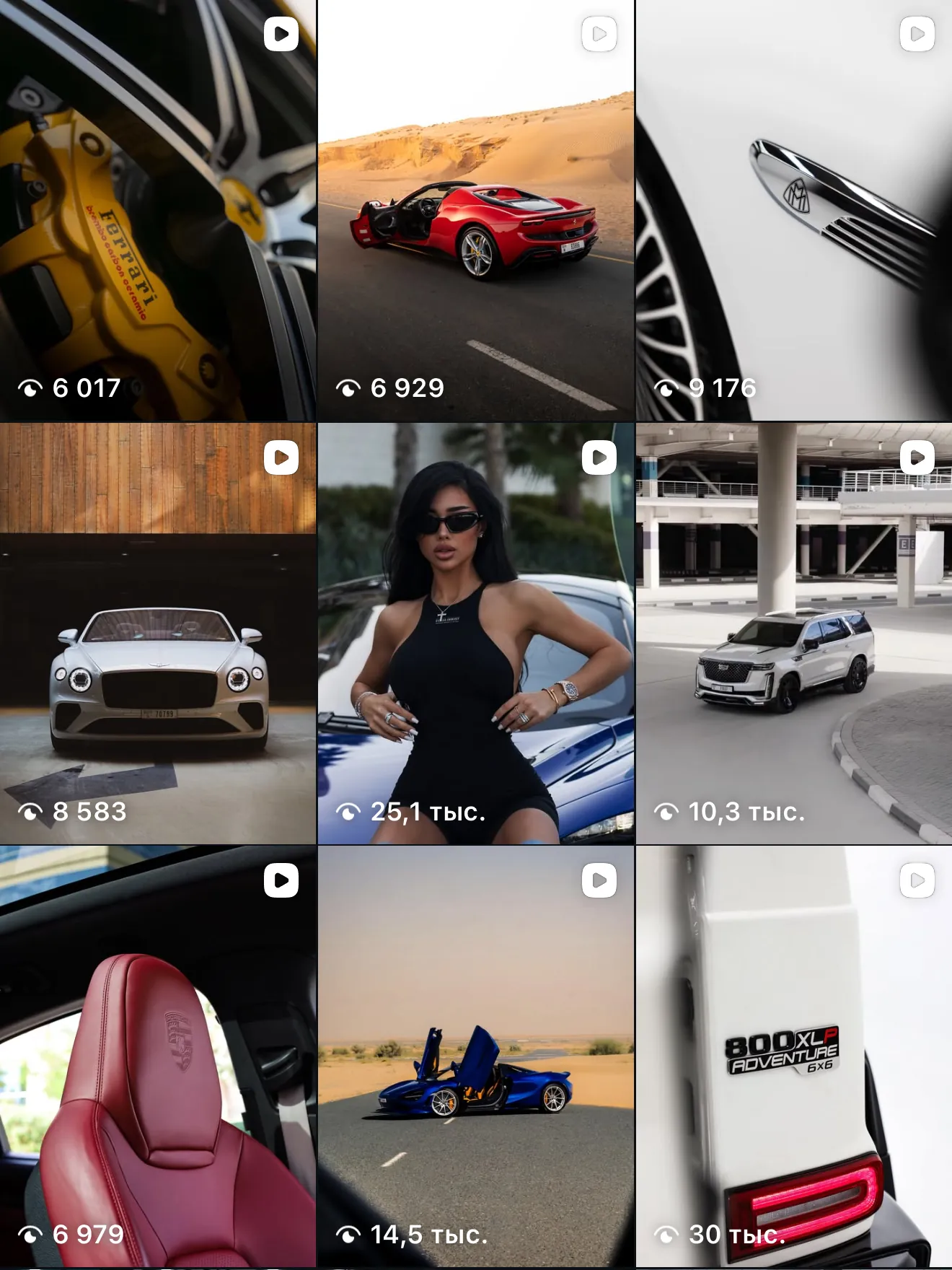 Trinity feed grid: details and supercars