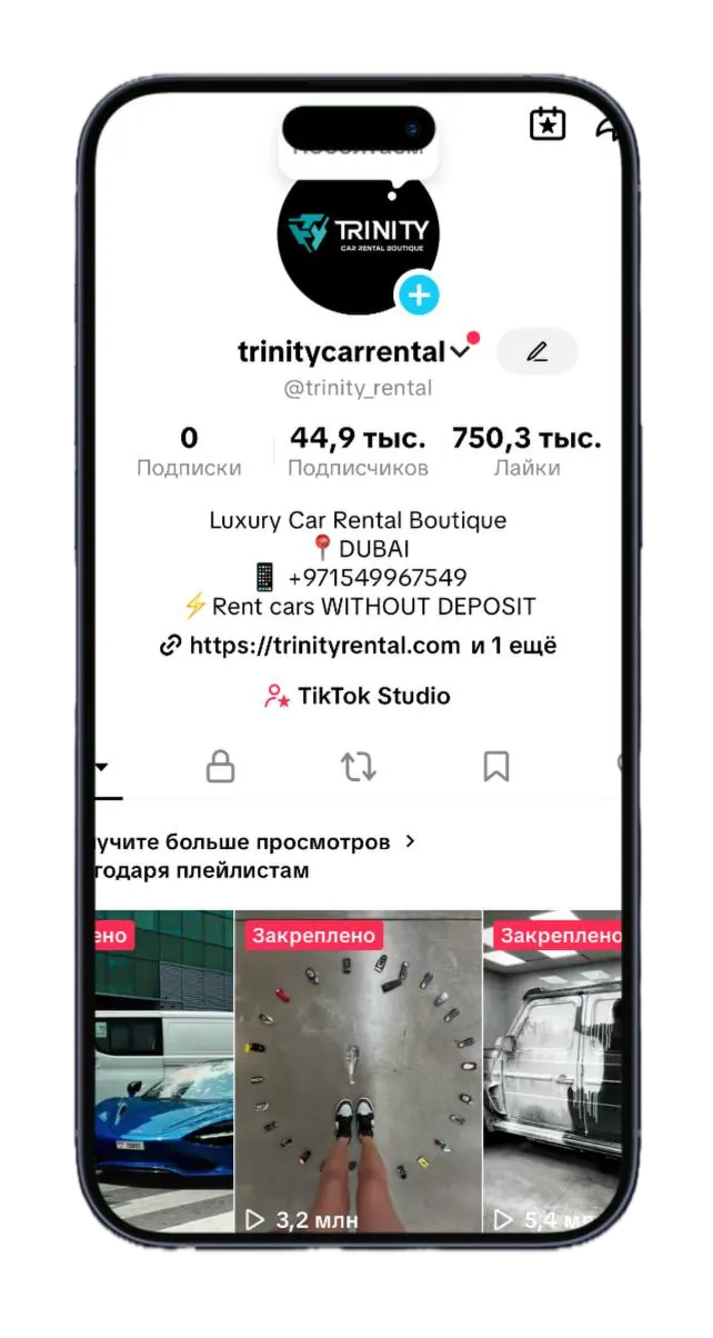 TikTok profile trinitycarrental