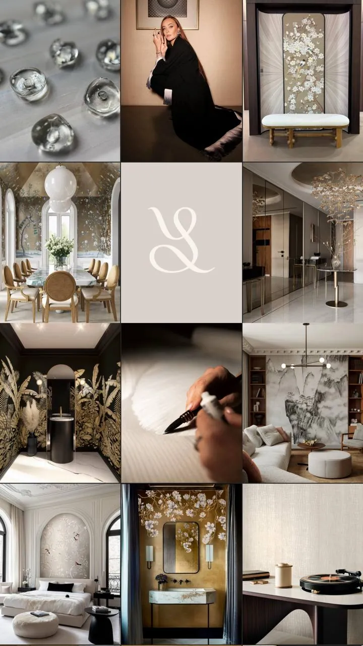 Yana Svetlova feed grid: interiors and the founder