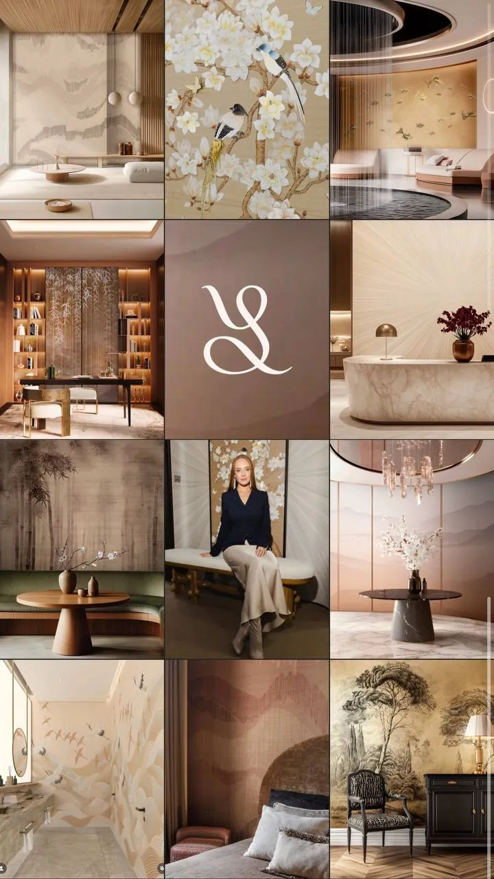 Yana Svetlova feed grid with monogram tiles
